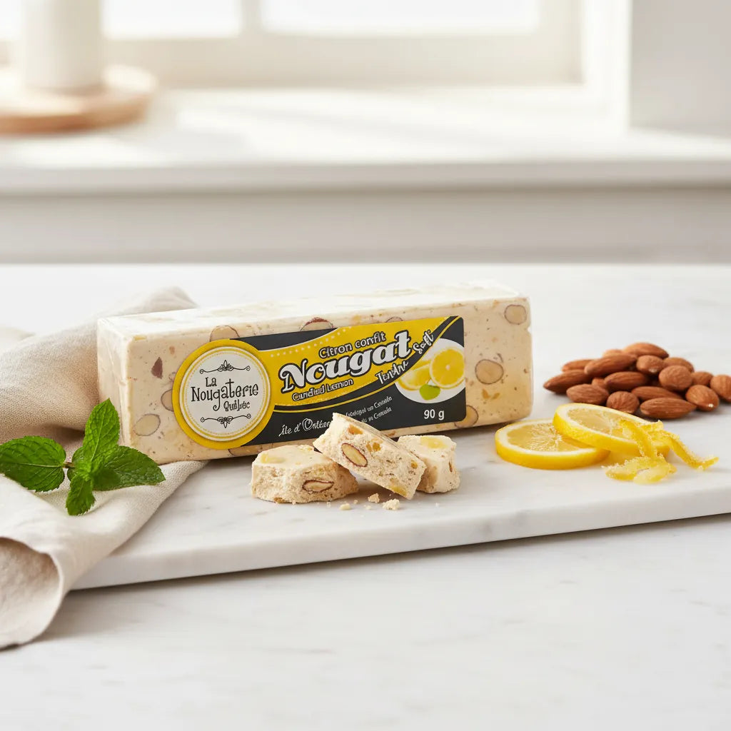 Soft nougat with candied lemon