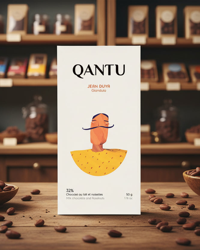 Tablette de chocolat au lait noisettes "Jean Duya 32%" - Qantu