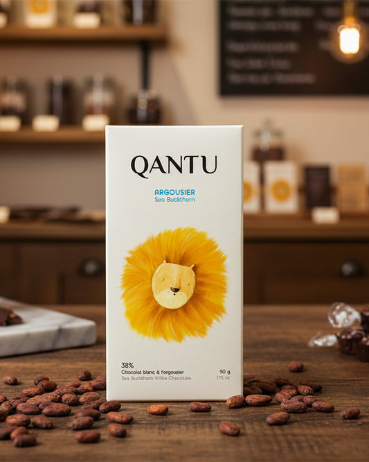 Tablette de chocolat blanc 38% "Argousier" - Qantu