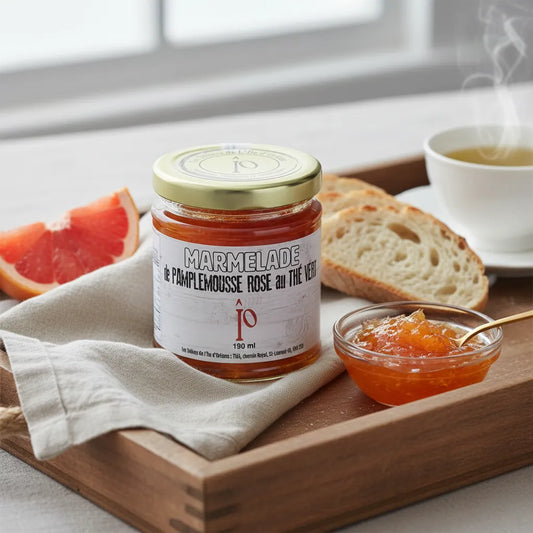Marmelade de pamplemousse rose au thé vert