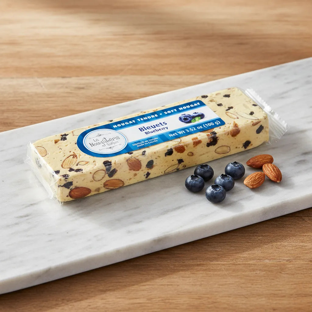 Soft blueberry nougat