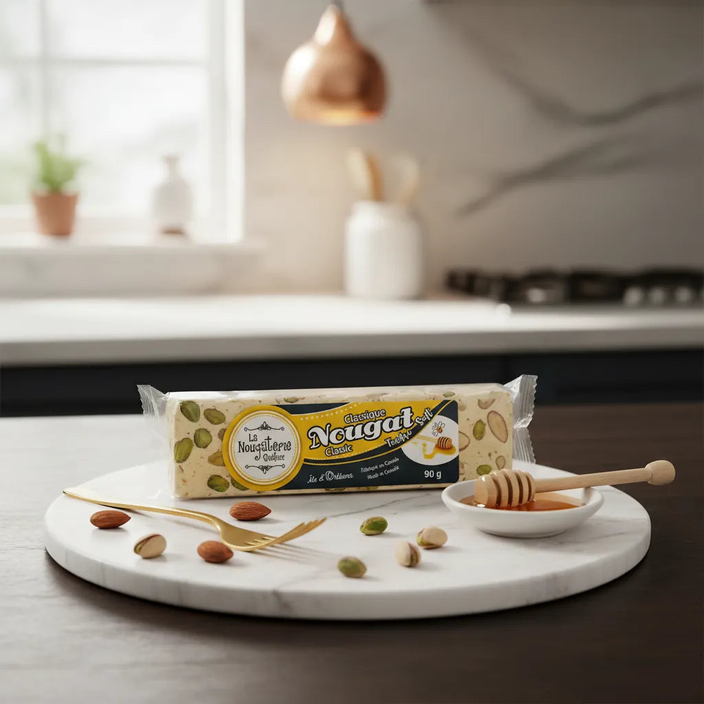 Nougat tendre classique (miel et amandes)