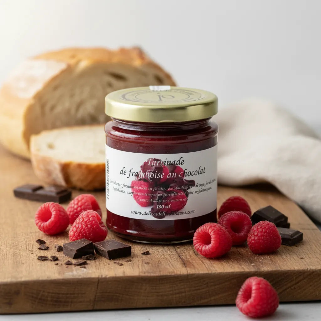 Raspberry and chocolate spread