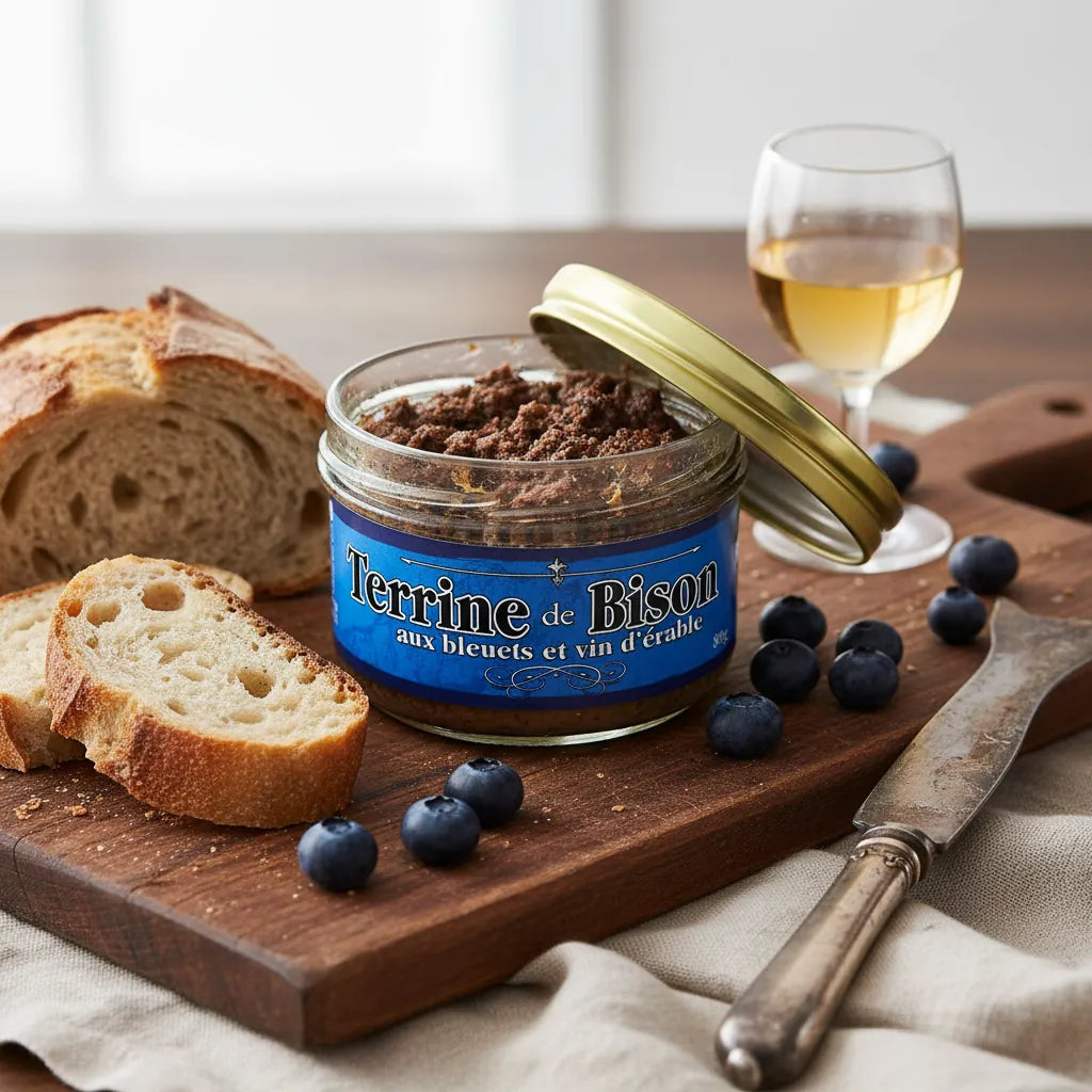 Terrine de bison aux bleuets et vin d'érable
