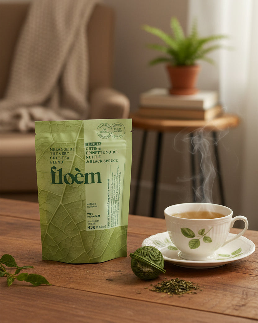 Tisanes boréales - Thé vert Sencha, Ortie & Épinette noire