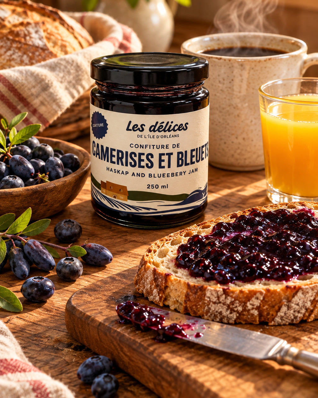 Confiture de camerises et bleuets