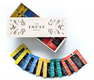 Wooden box with 35 sachets of Inuit herbal teas