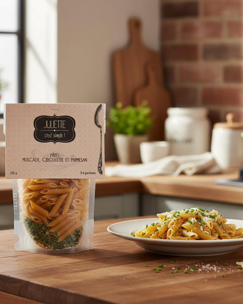 Nutmeg, chive, and Parmesan pasta - Juliette